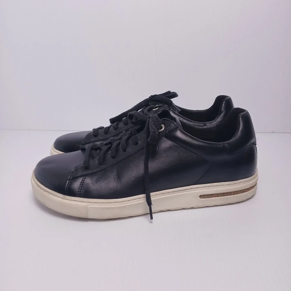Birkenstock Bend Low Black Natural Leather Sneakers Mens 9 EUC